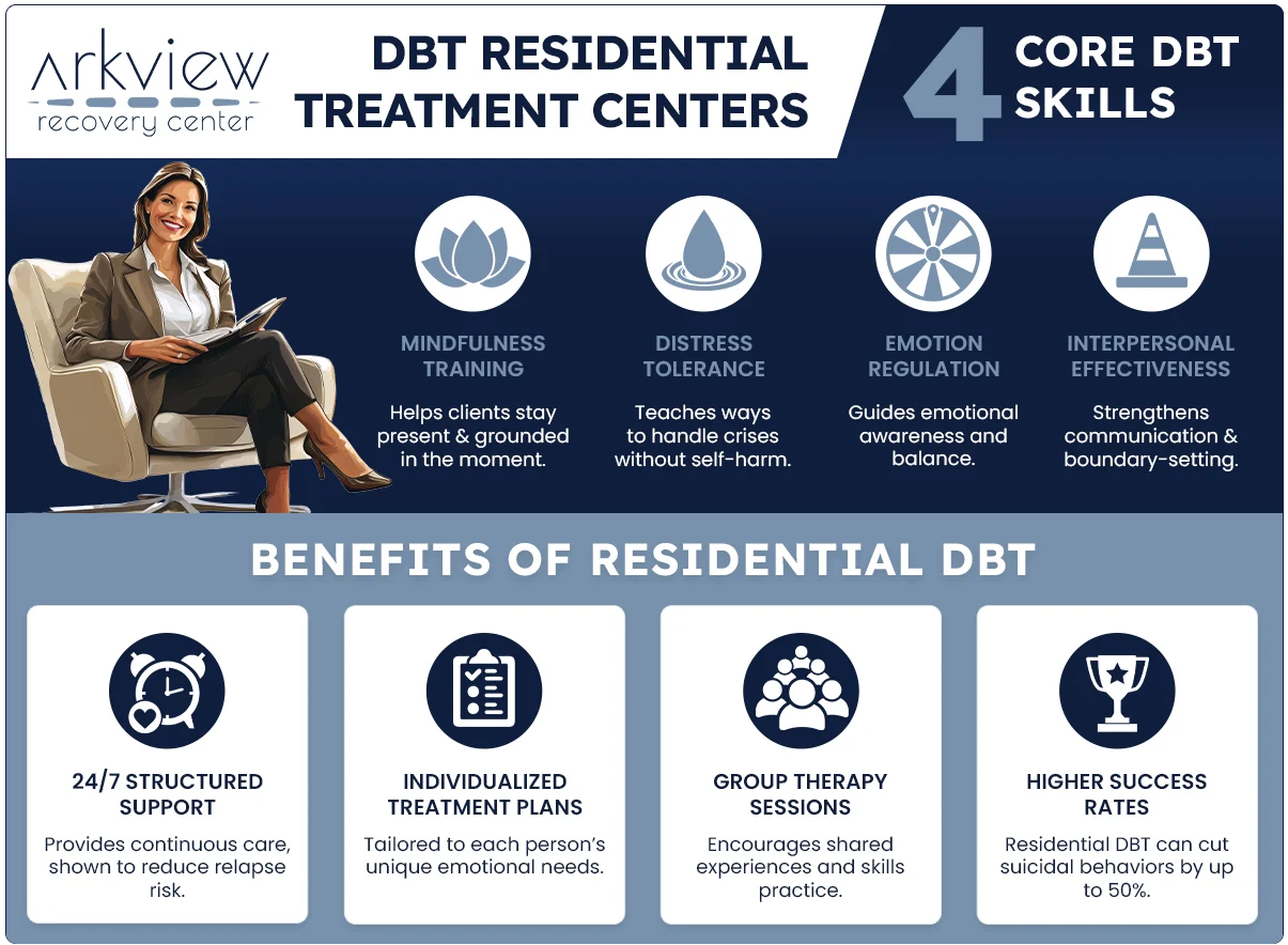 dbt residential treatment centers illustrated in infographic