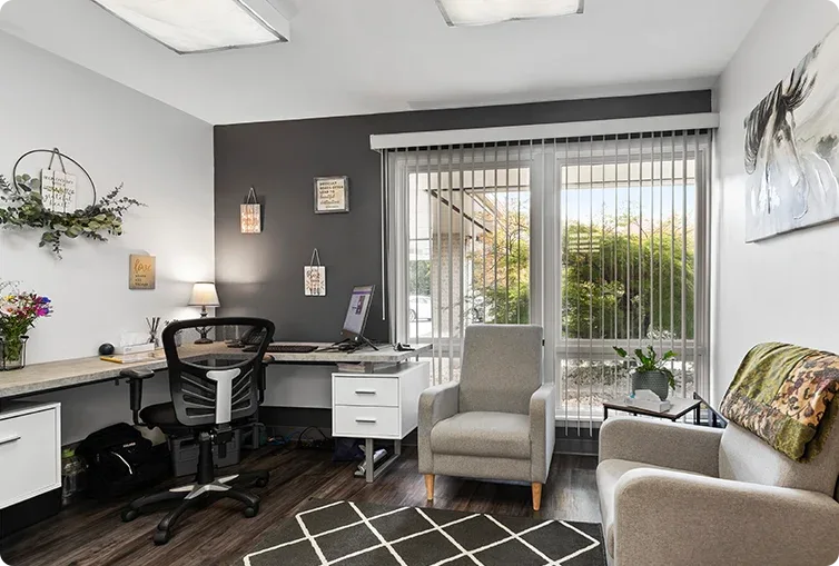 therapy room set up for the Matrix Model addiction treatment program