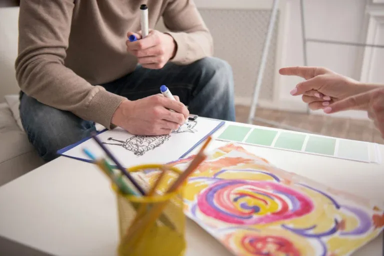 An individual in a session at art therapy in Pennsylvania