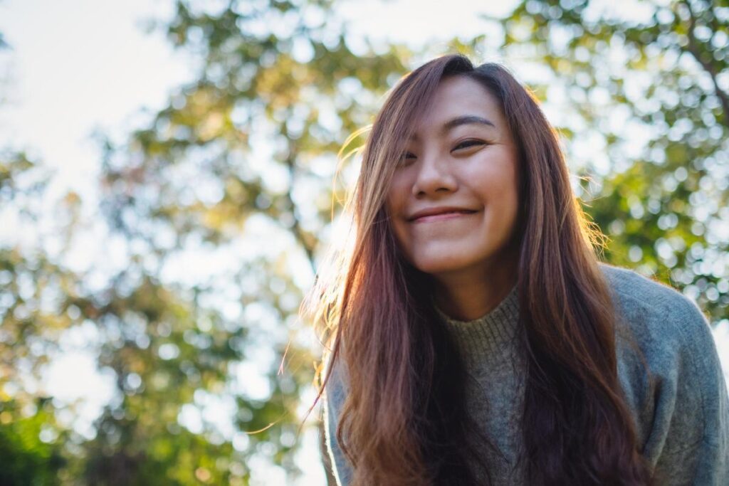 women smiling