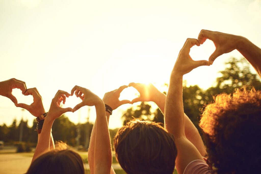 Hand hearts representing five mental health tips for depression