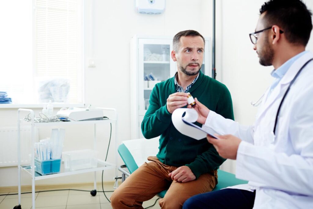 A professional doctor explaining common medications used in detox