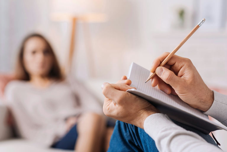 Woman undergoing individual therapy