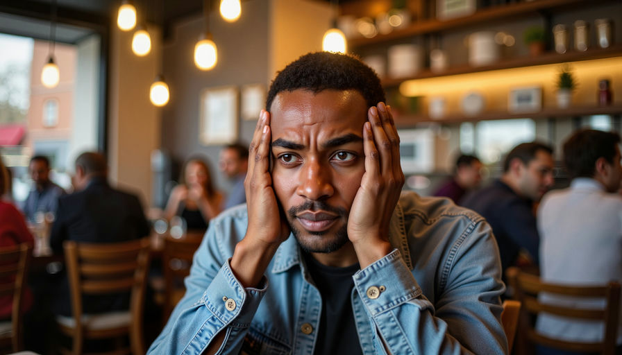 Man experiencing social anxiety