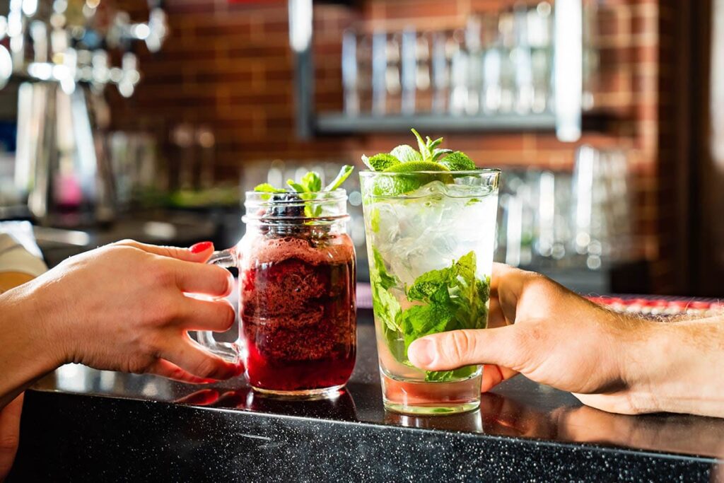 a picture of two refreshing mocktails