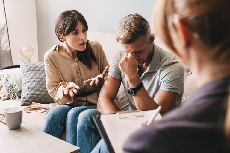 Wife supporting husband during heroin withdrawal