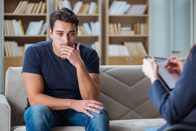 Man with trauma and addiction