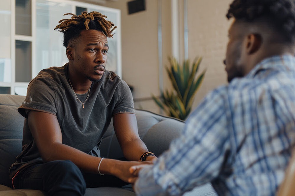 a man in therapy for residential depression treatment