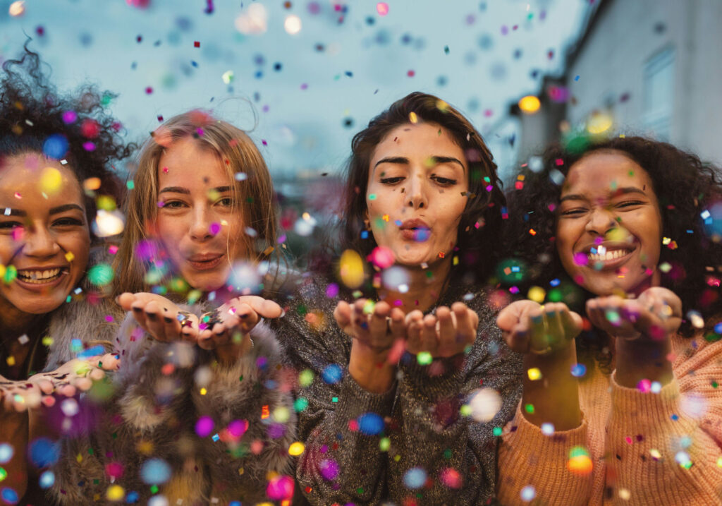 a group of girls celebrating