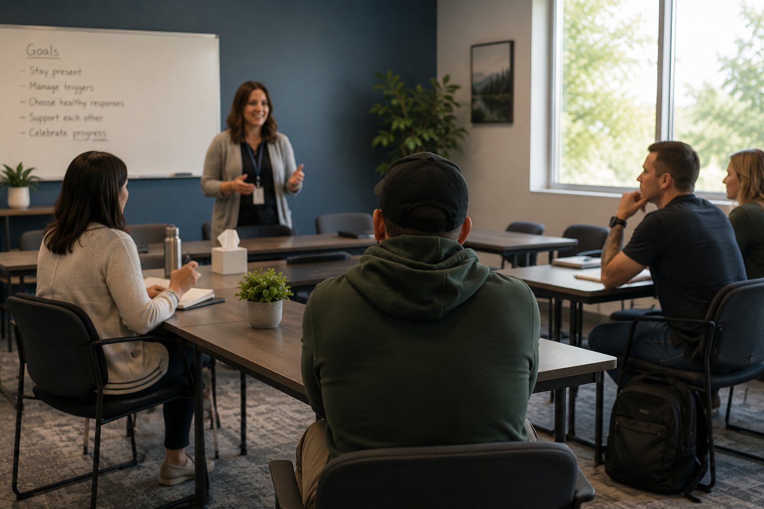 Group therapy session during a PHP day at Arkview Behavioral Health